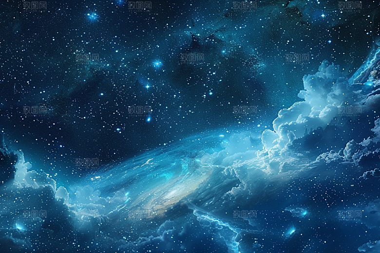 灿烂星空夜景宇宙素材
