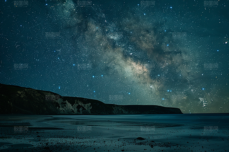 灿烂星空太阳系浪漫素材