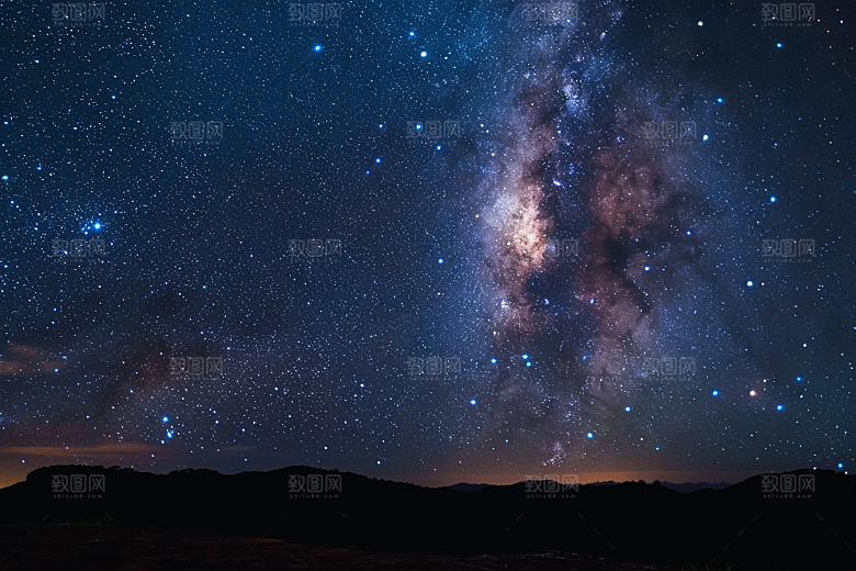 灿烂星空银河星辰素材