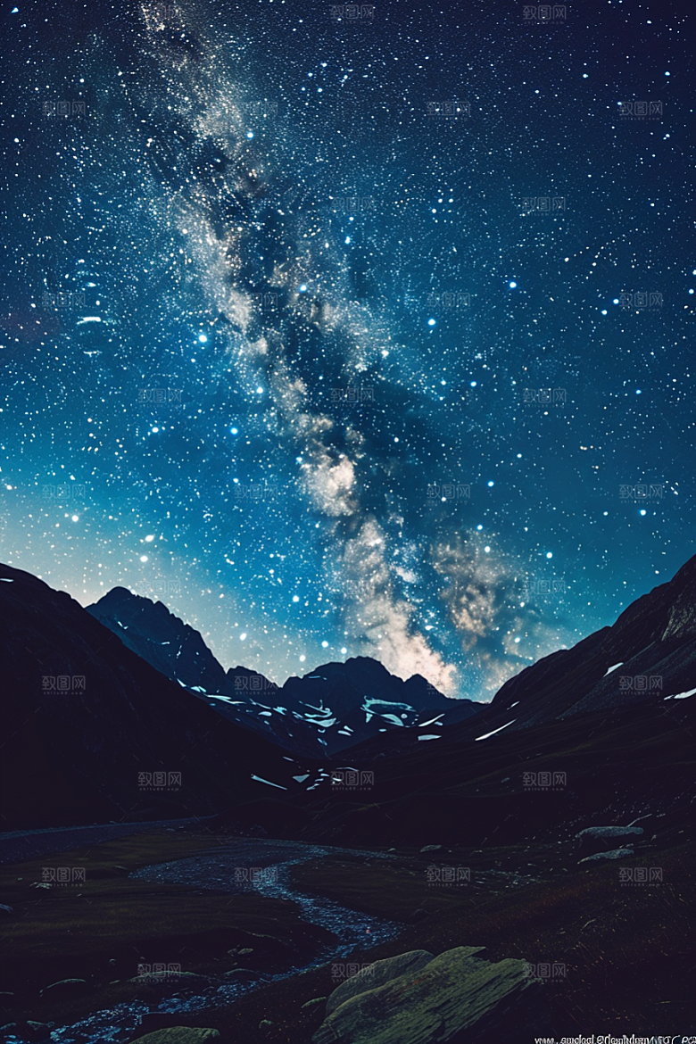 灿烂星空夜晚太阳系素材
