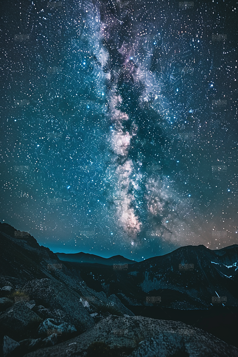 灿烂星空宇宙夜晚素材