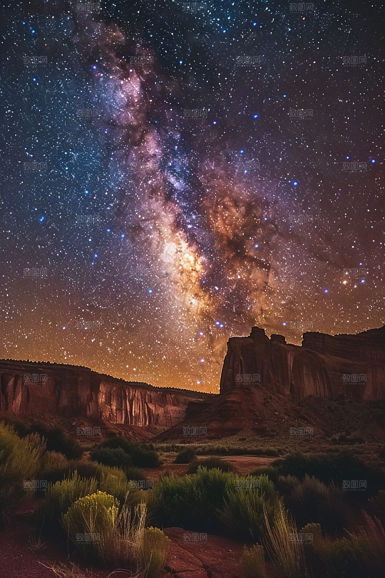 灿烂星空天空夜景素材