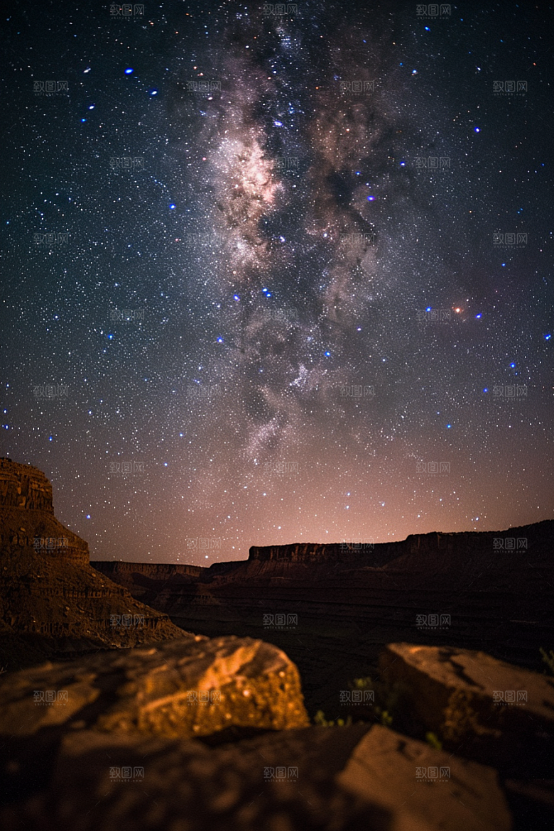 灿烂星空夜晚浪漫素材
