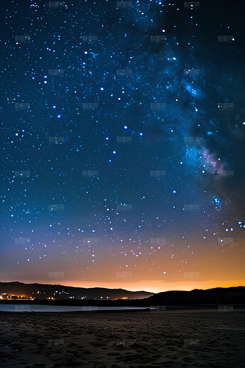 灿烂星空星辰夜晚素材