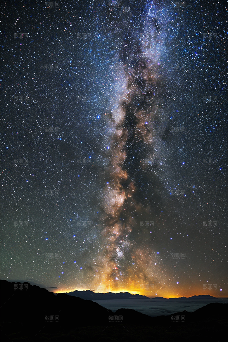 灿烂星空天空夜景素材