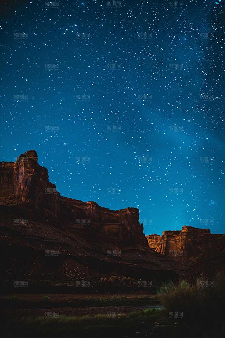 灿烂星空夜景高清素材