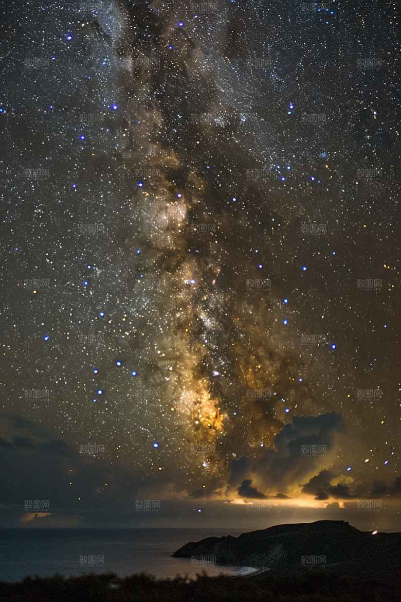 灿烂星空天空夜景素材