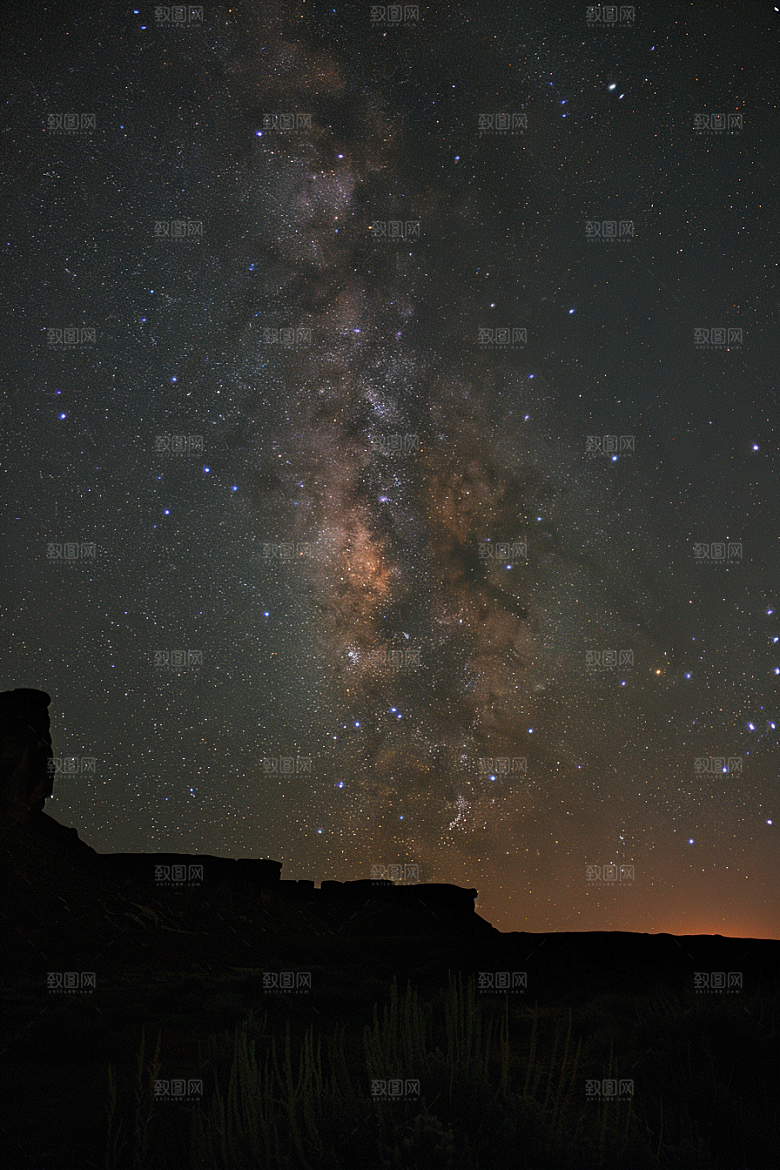 灿烂星空唯美银河素材