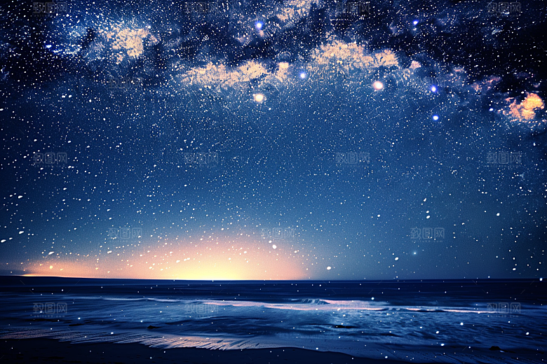 灿烂星空夜景星辰素材