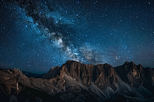 灿烂星空太阳系银河素材