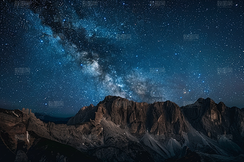 灿烂星空太阳系银河素材