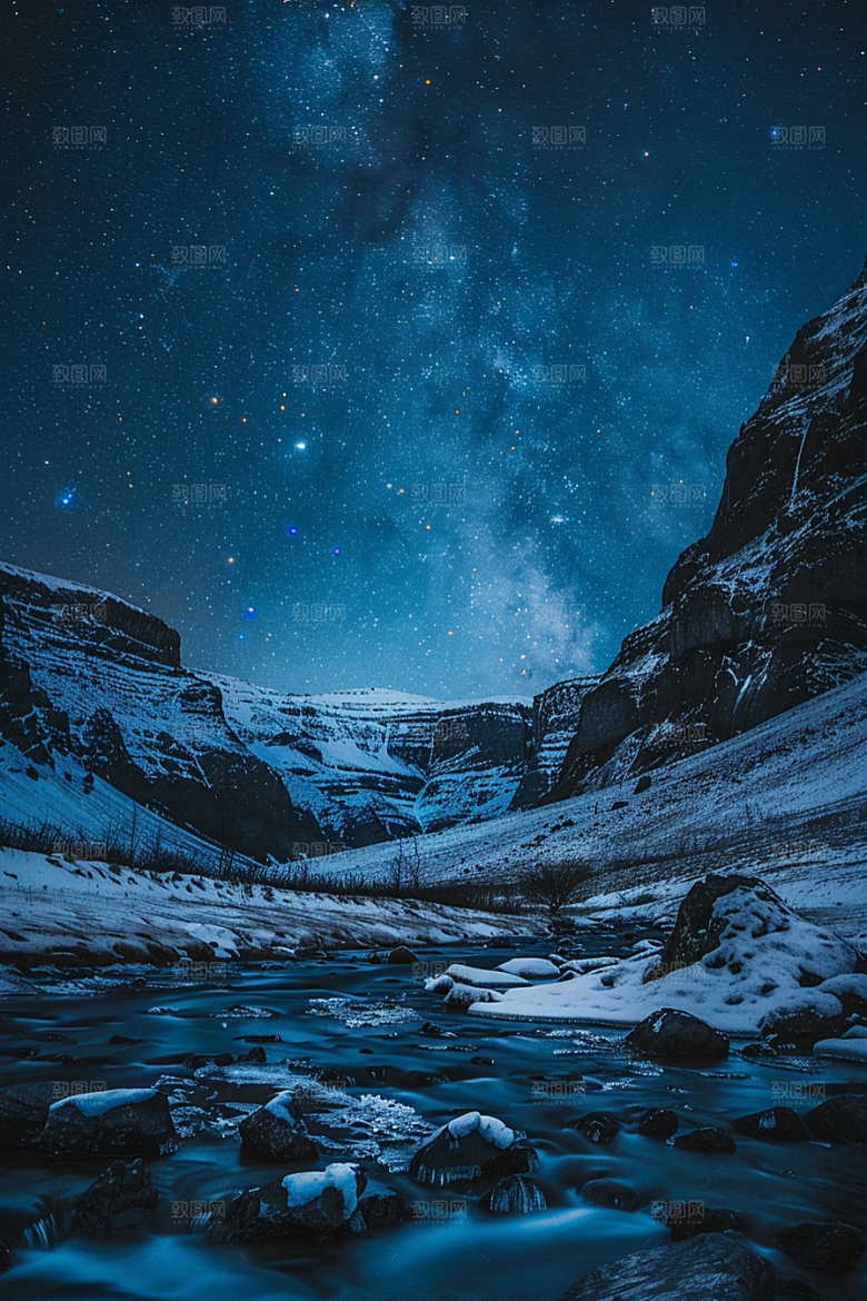 灿烂星空夜晚天空素材