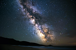 灿烂星空夜晚唯美素材