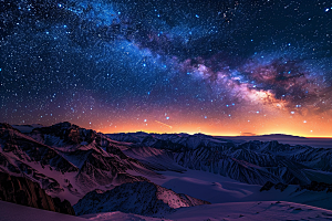 灿烂星空梦幻夜晚素材