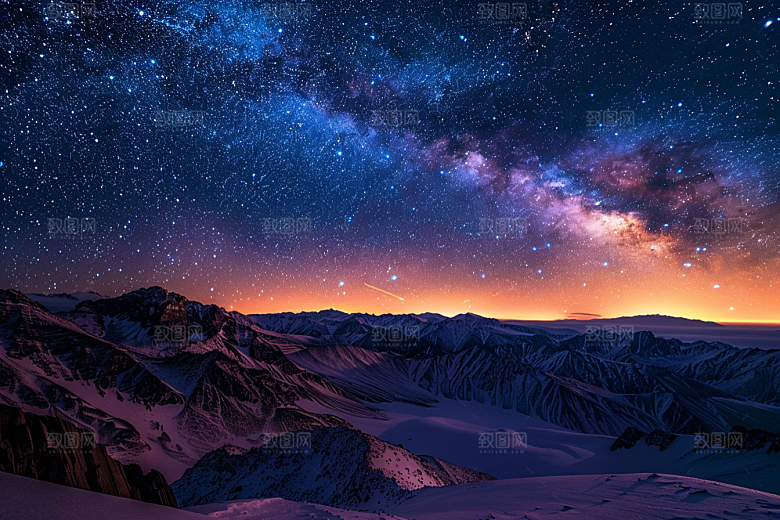 灿烂星空梦幻夜晚素材
