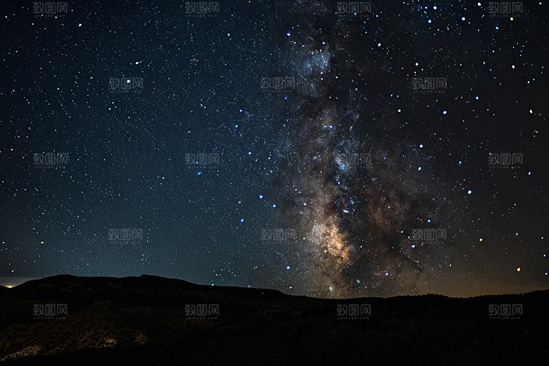 灿烂星空浪漫银河素材