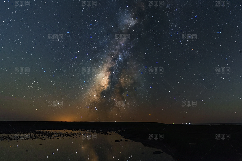 灿烂星空浪漫夜景素材