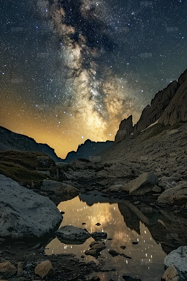 灿烂星空浪漫高清素材