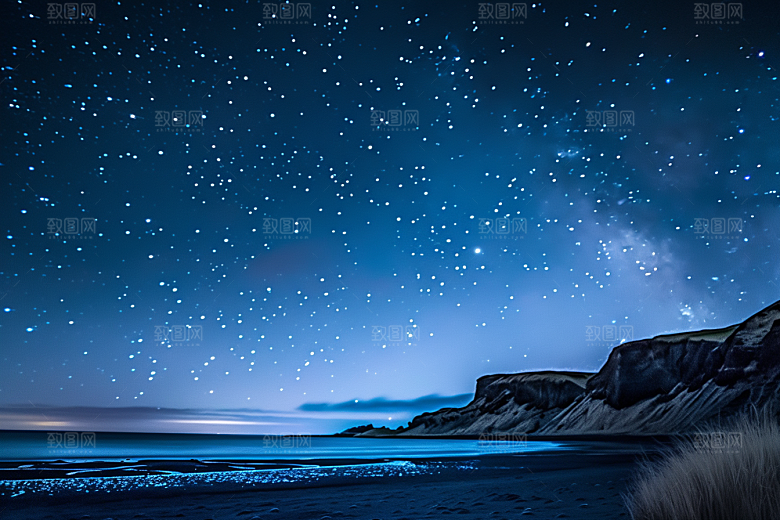 灿烂星空夜晚太阳系素材