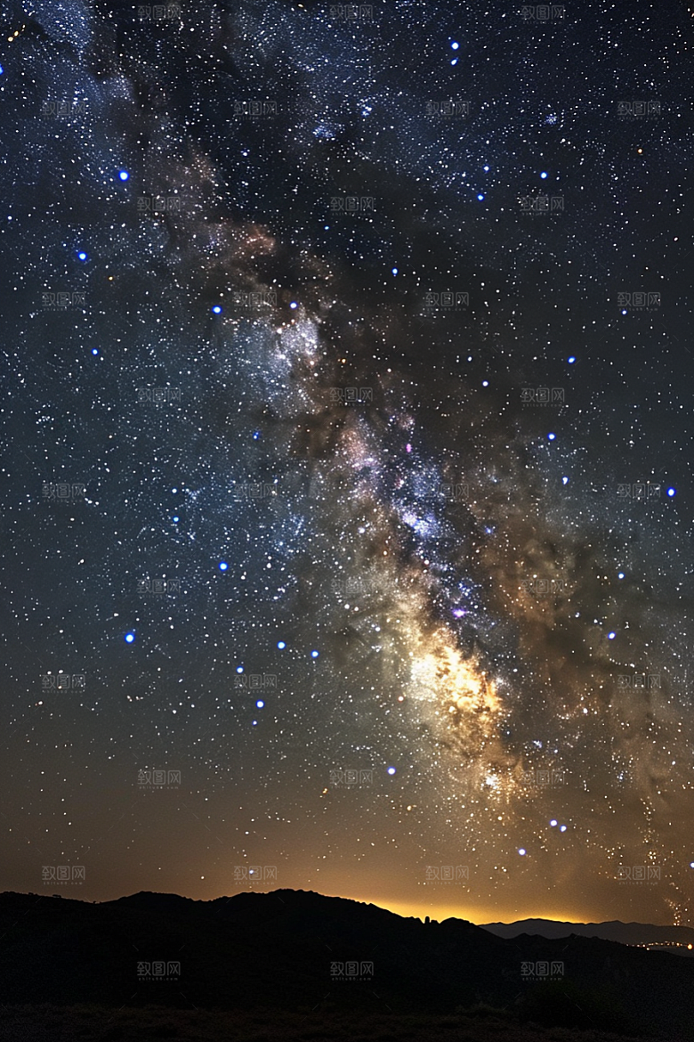 灿烂星空夜晚天空素材