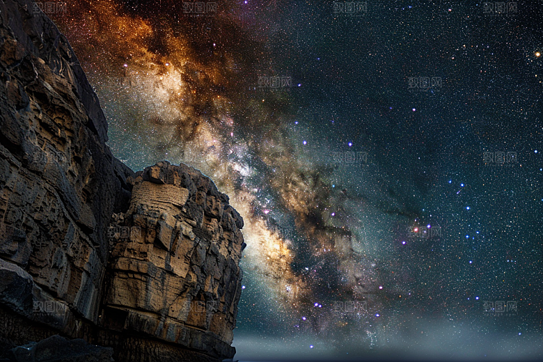 灿烂星空夜景天空素材