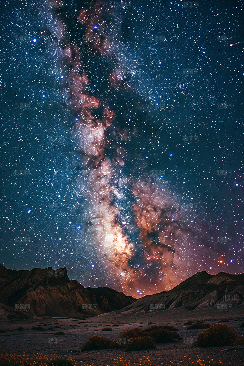 灿烂星空星辰夜晚素材