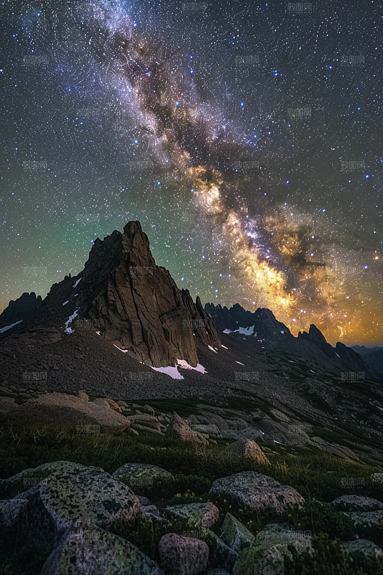 灿烂星空唯美夜景素材