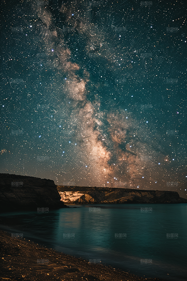 灿烂星空星辰夜晚素材