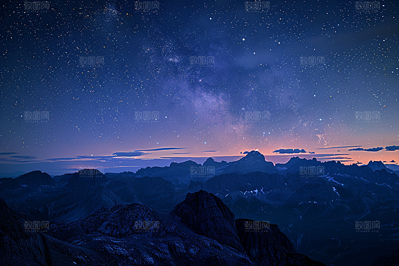 灿烂星空太阳系浪漫素材