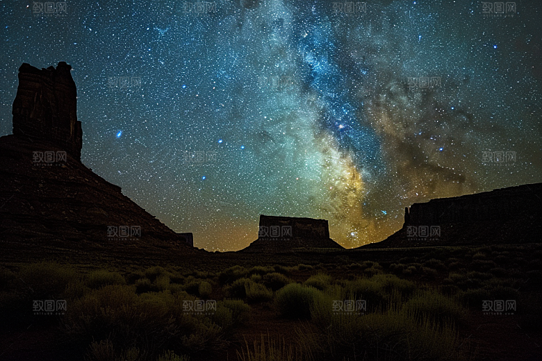 灿烂星空梦幻天空素材