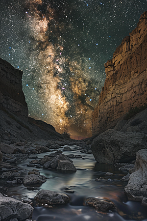 灿烂星空夜晚星辰素材