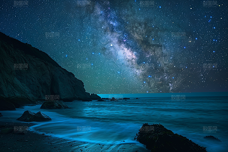 灿烂星空太阳系天空素材