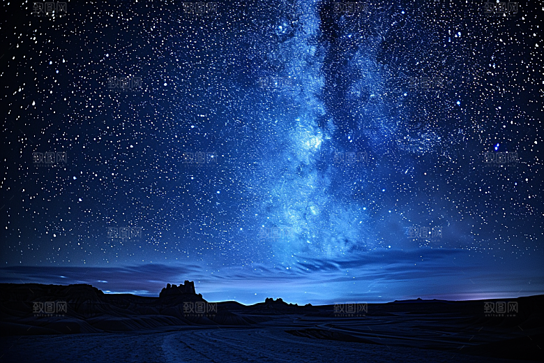 灿烂星空夜晚唯美素材