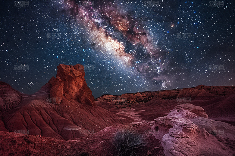灿烂星空夜晚天空素材