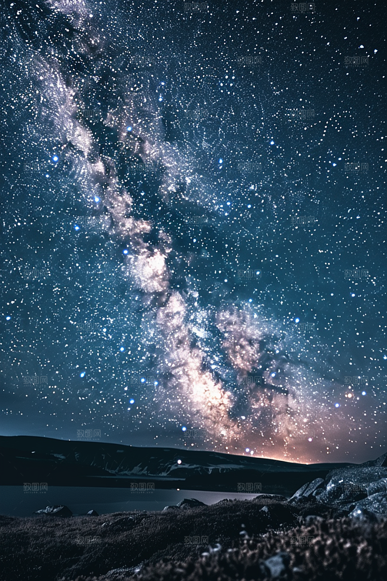 灿烂星空天空夜景素材