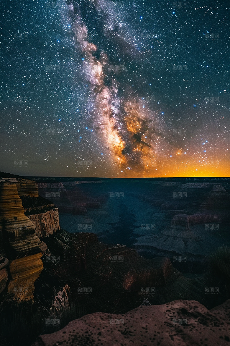 灿烂星空夜晚天空素材