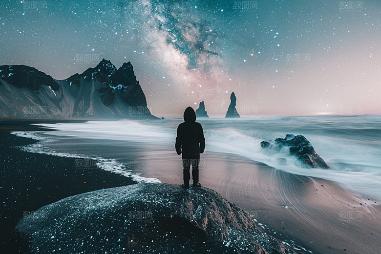 灿烂星空夜晚太阳系素材