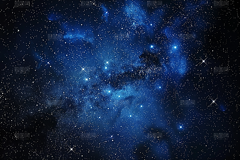 灿烂星空太阳系银河素材