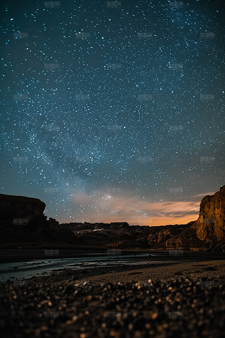 灿烂星空唯美夜景素材