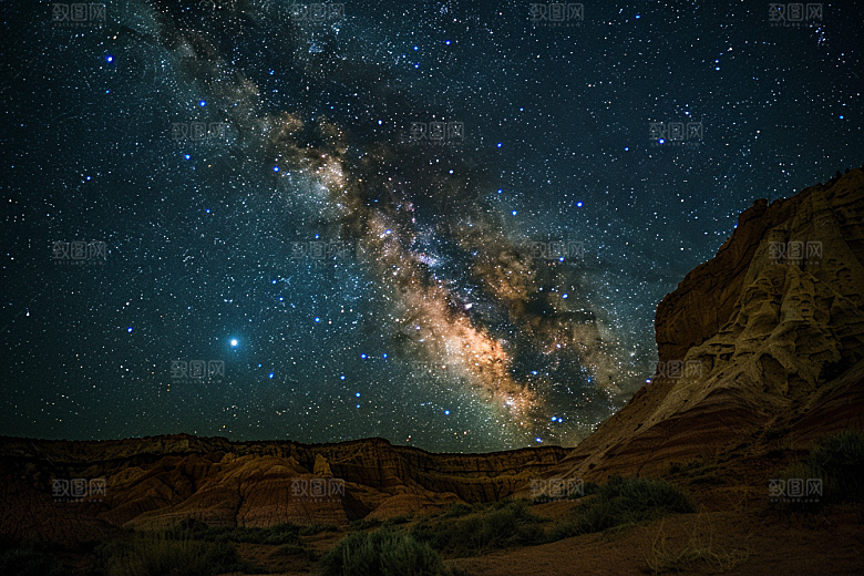 灿烂星空星辰夜晚素材