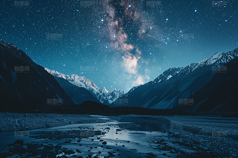 灿烂星空夜景天空素材