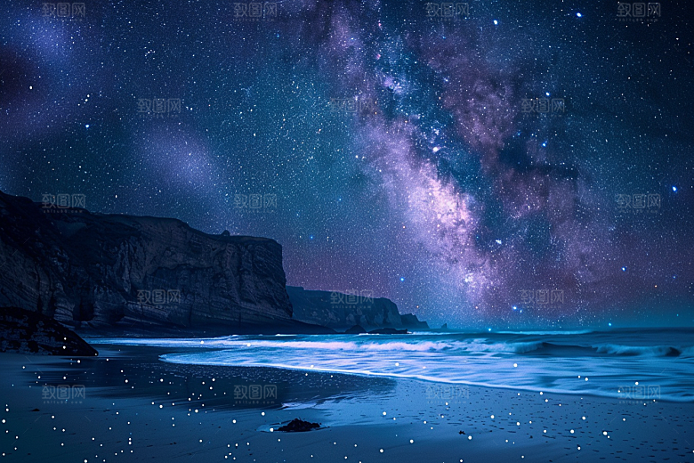 灿烂星空银河浪漫素材