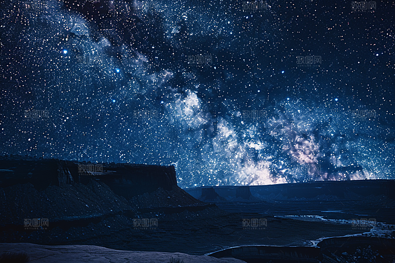 灿烂星空夜景宇宙素材