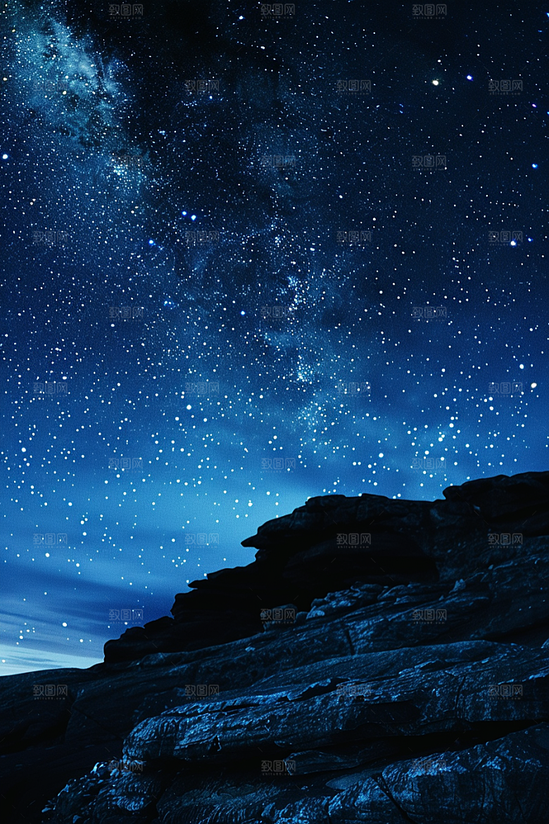 灿烂星空银河夜景素材