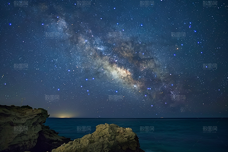 灿烂星空银河天空素材
