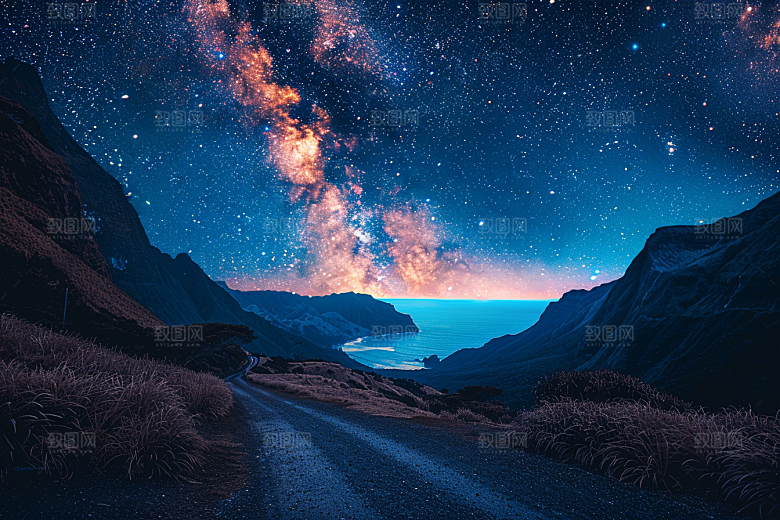灿烂星空银河梦幻素材