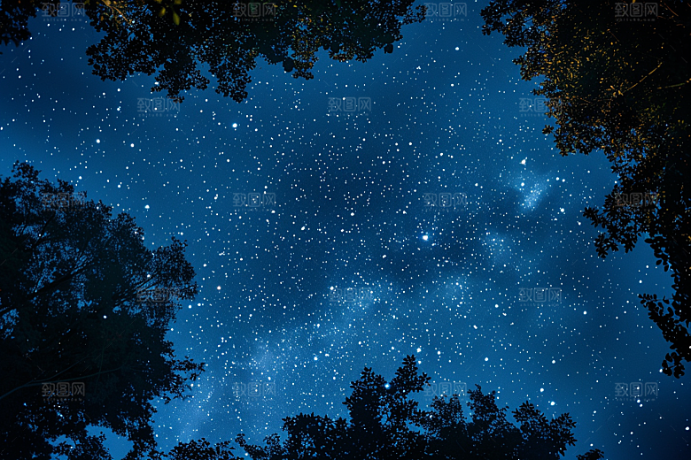 灿烂星空唯美夜晚素材
