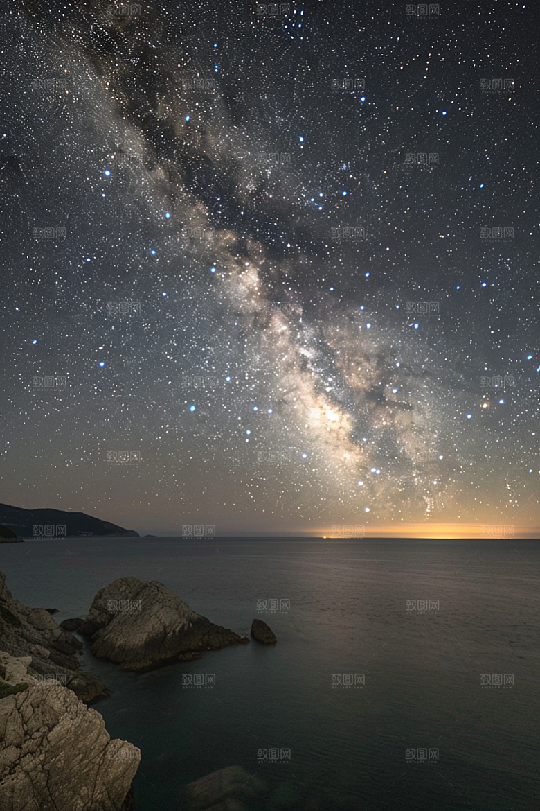 灿烂星空浪漫银河素材