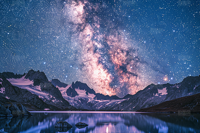 灿烂星空梦幻夜晚素材