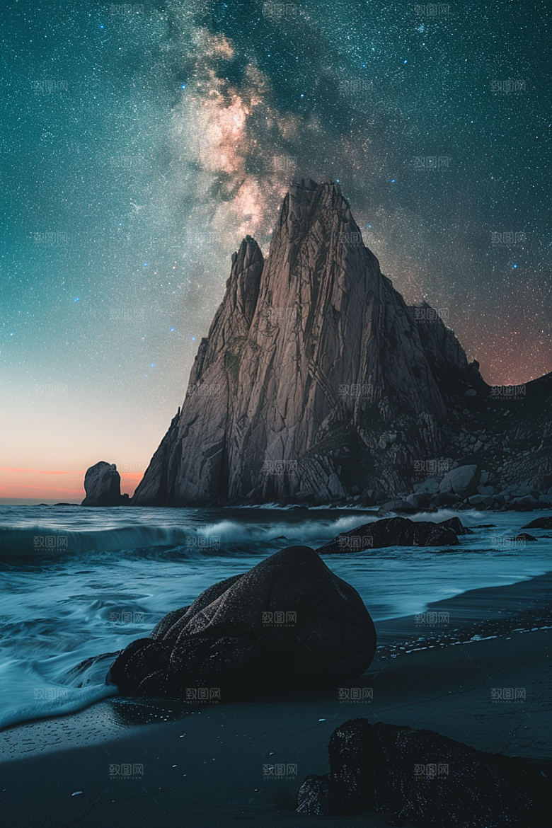 灿烂星空夜景高清素材